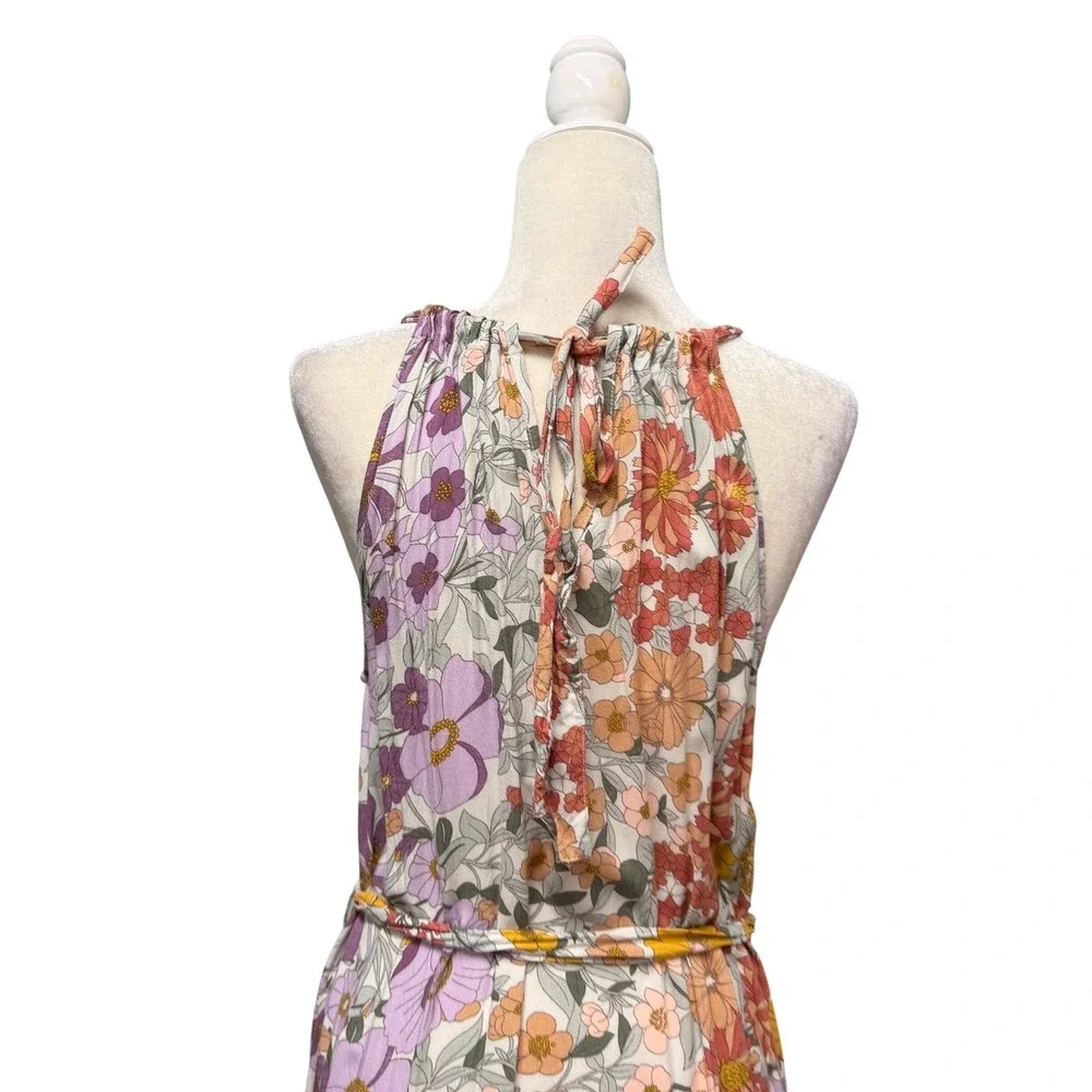 GiGio Maxi Dress Womens M Multicolor Floral‎ Boho Tiered Lace Feminine Cottage